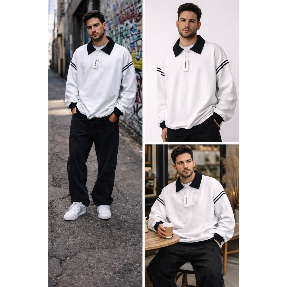Bogey Boys‎ XL Terry Cloth Quarter Zip Pullover Sweatshirt Y2K Streetwear Skater